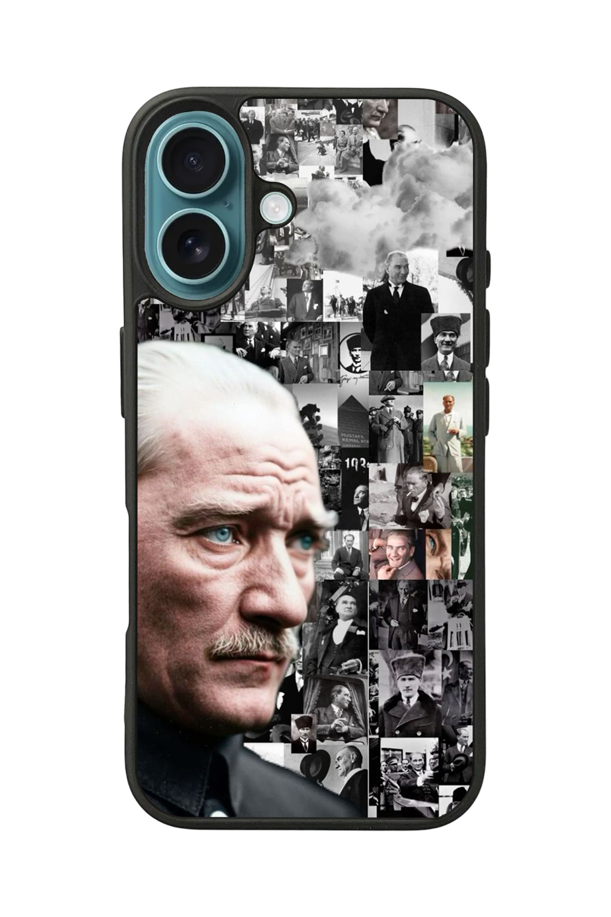 iPhone 16 Plus Uyumlu Mustafa Kemal Ataturk Tasarımlı Glossy Premium Kılıf