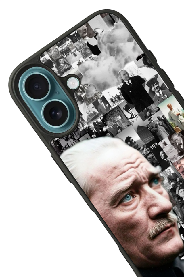 iPhone 16 Plus Uyumlu Mustafa Kemal Ataturk Tasarımlı Glossy Premium Kılıf
