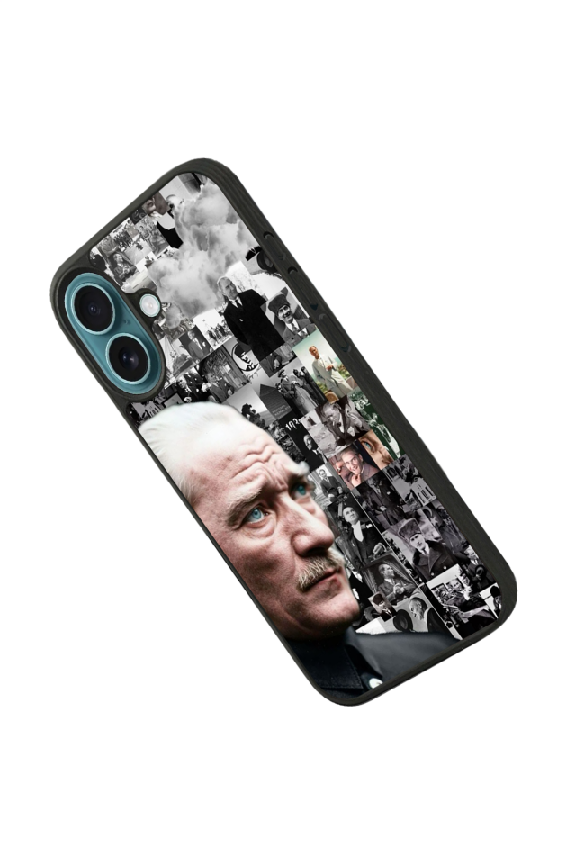 iPhone 16 Plus Uyumlu Mustafa Kemal Ataturk Tasarımlı Glossy Premium Kılıf
