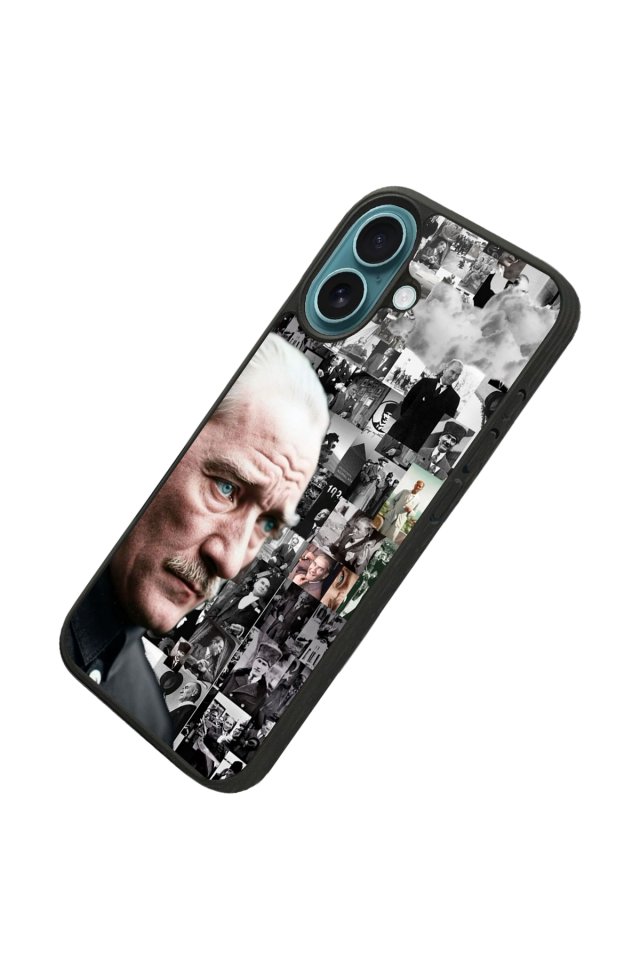 iPhone 16 Plus Uyumlu Mustafa Kemal Ataturk Tasarımlı Glossy Premium Kılıf
