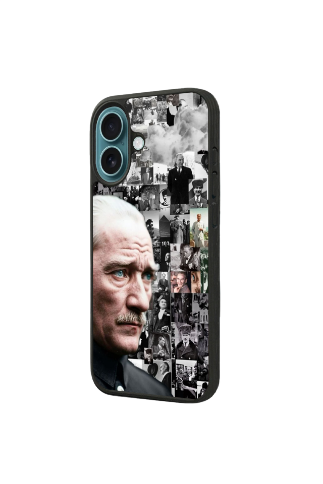 iPhone 16 Plus Uyumlu Mustafa Kemal Ataturk Tasarımlı Glossy Premium Kılıf