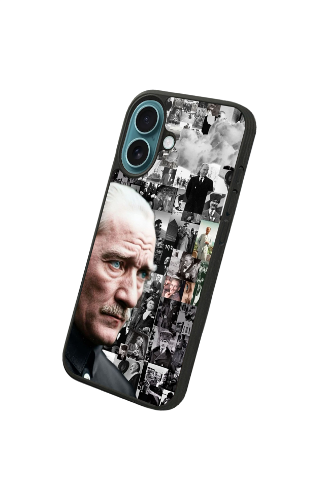 iPhone 16 Plus Uyumlu Mustafa Kemal Ataturk Tasarımlı Glossy Premium Kılıf