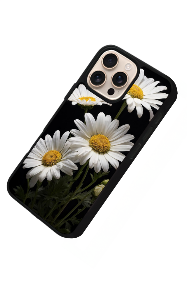 iPhone 14 Pro Max Uyumlu Papatya Tasarımlı Glossy Premium Kılıf