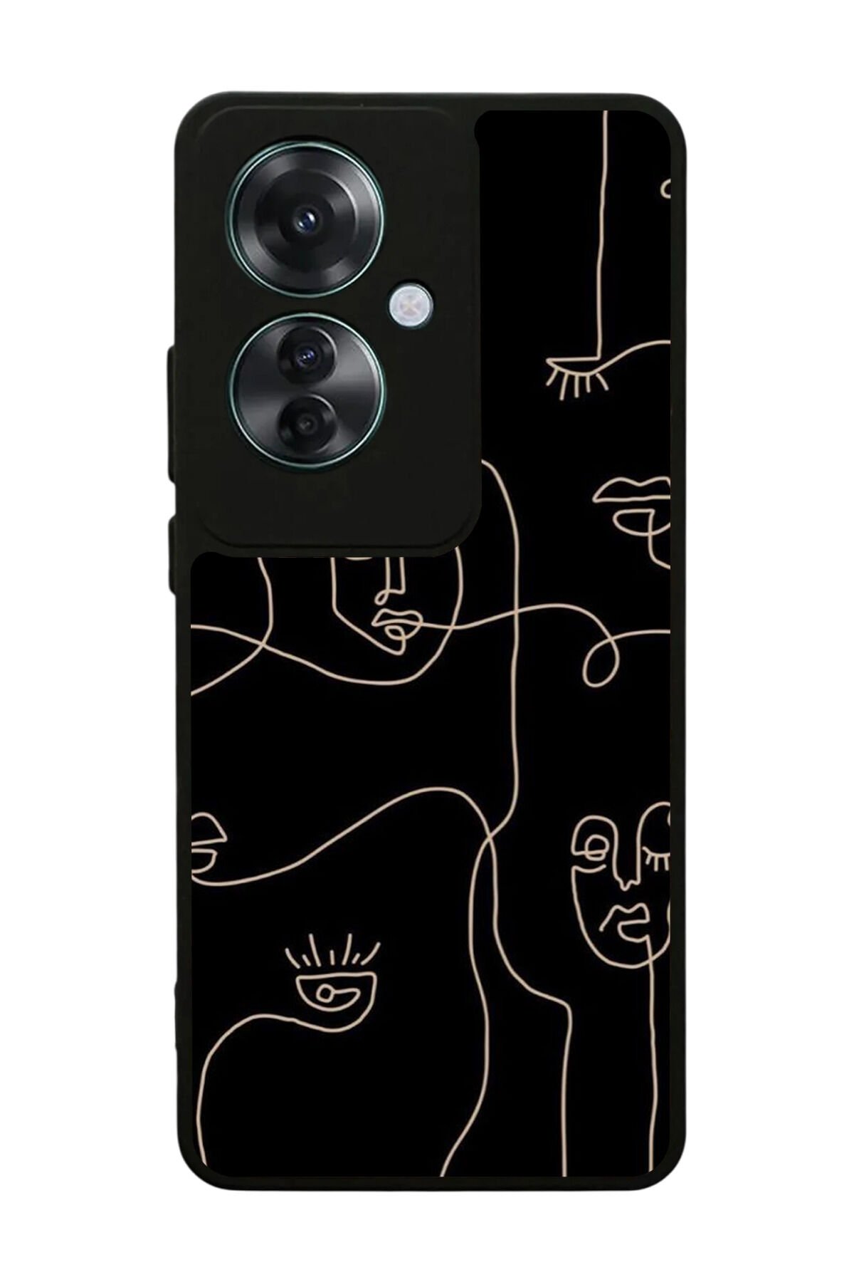 Oppo Reno 11F Uyumlu Line Art Tasarımlı Glossy Premium Kılıf