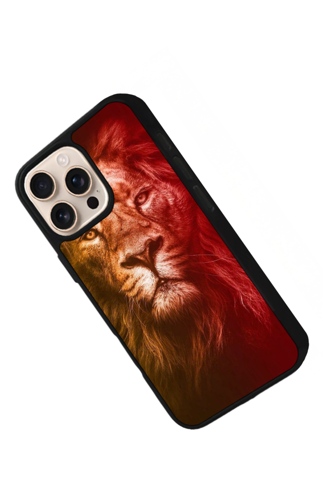 iPhone 15 Pro Max Uyumlu Aslan Tasarımlı Glossy Premium Kılıf