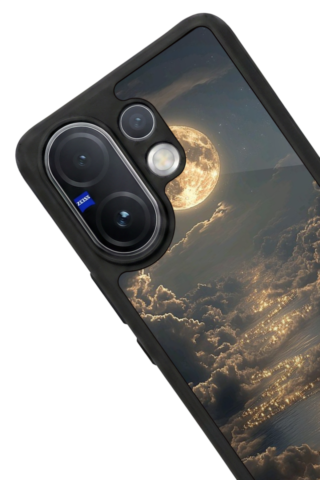 Vivo V60 Uyumlu Ay Tasarımlı Glossy Premium Kılıf