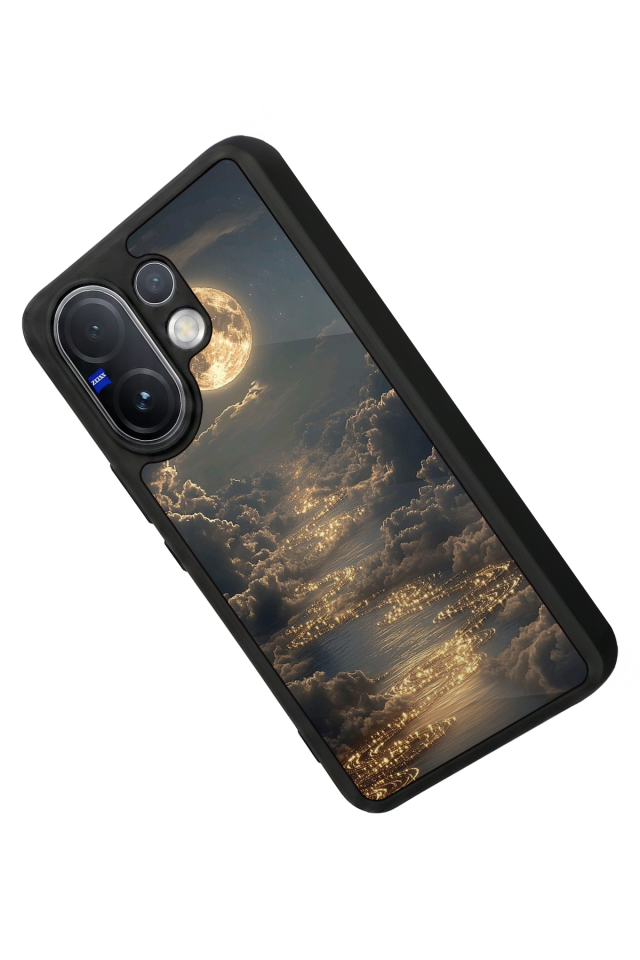 Vivo V60 Uyumlu Ay Tasarımlı Glossy Premium Kılıf