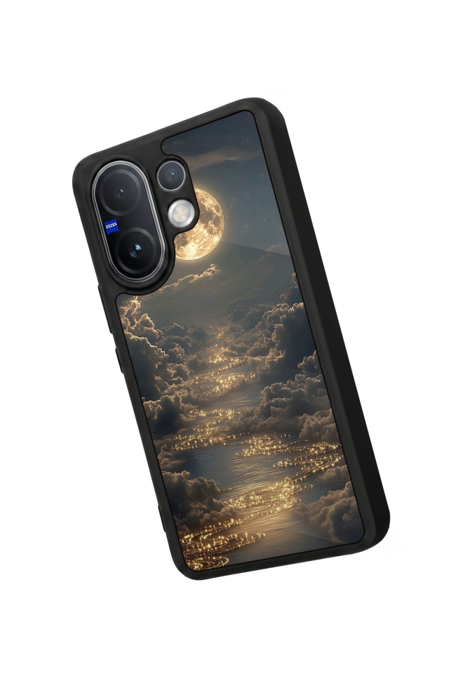 Vivo V60 Uyumlu Ay Tasarımlı Glossy Premium Kılıf