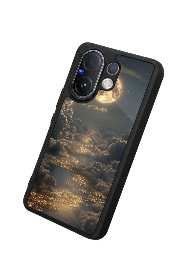 Vivo V60 Uyumlu Ay Tasarımlı Glossy Premium Kılıf