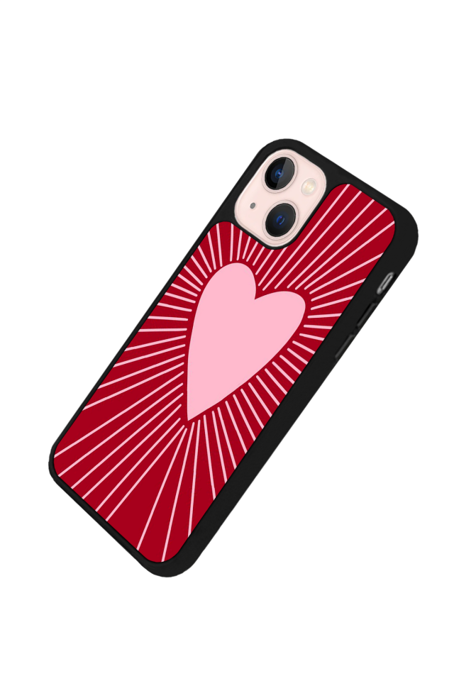 iPhone 13/14 Uyumlu Kalp Love Tasarımlı Glossy Premium Kılıf
