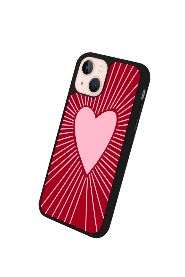 iPhone 13/14 Uyumlu Kalp Love Tasarımlı Glossy Premium Kılıf