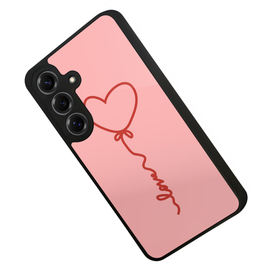 Samsung Galaxy S25 Uyumlu Kalp Love Tasarımlı Glossy Premium Kılıf