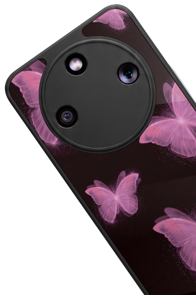 Honor Magic 8 Lite Uyumlu Kelebek Tasarımlı Glossy Premium Kılıf