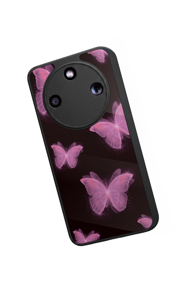 Honor Magic 8 Lite Uyumlu Kelebek Tasarımlı Glossy Premium Kılıf