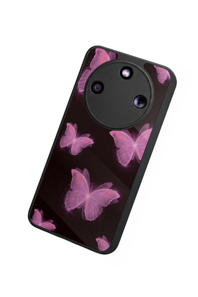 Honor Magic 8 Lite Uyumlu Kelebek Tasarımlı Glossy Premium Kılıf