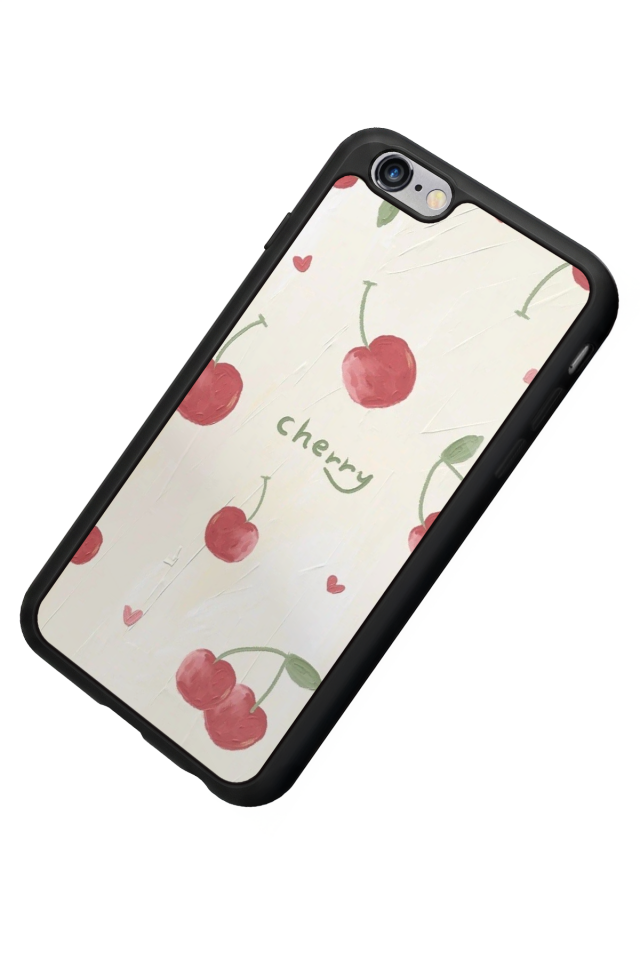 iPhone 6 Plus Uyumlu Kiraz Tasarımlı Glossy Premium Kılıf