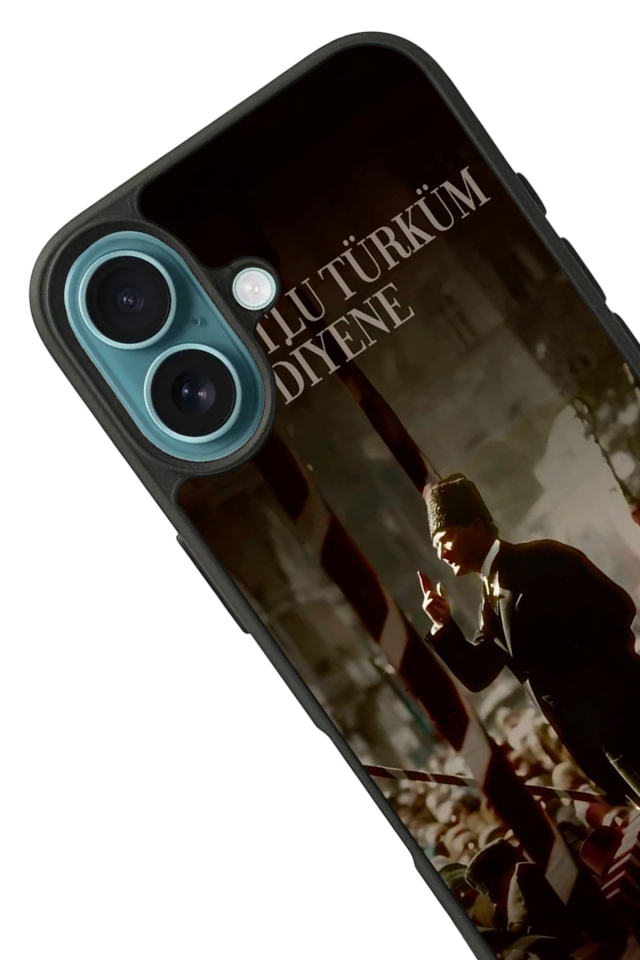 iPhone 16 Plus Uyumlu Mustafa Kemal Ataturk Tasarımlı Glossy Premium Kılıf