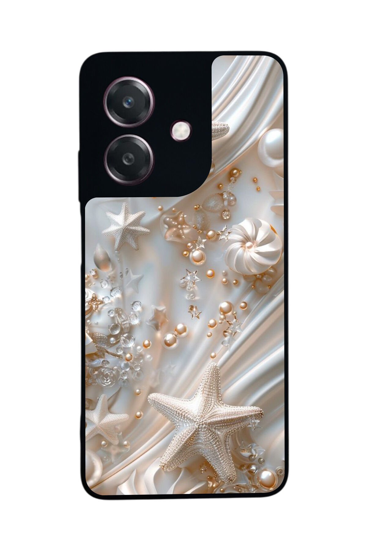 Oppo A3 5G Uyumlu İnci Tasarımlı Glossy Premium Kılıf