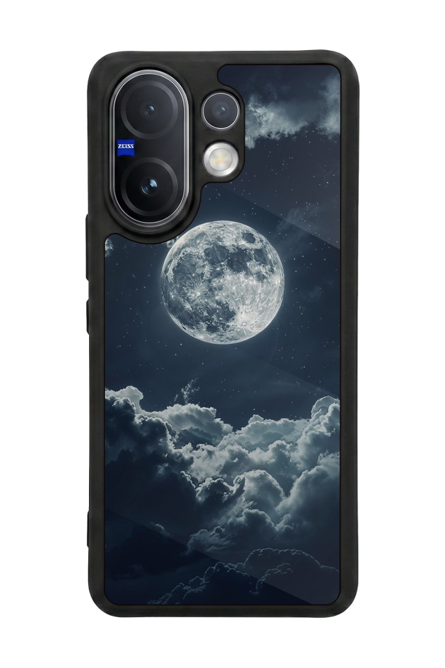 Vivo V60 Uyumlu Ay Tasarımlı Glossy Premium Kılıf
