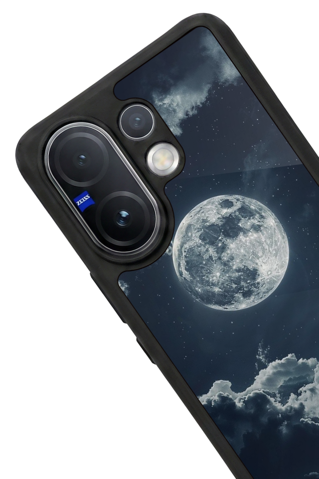 Vivo V60 Uyumlu Ay Tasarımlı Glossy Premium Kılıf