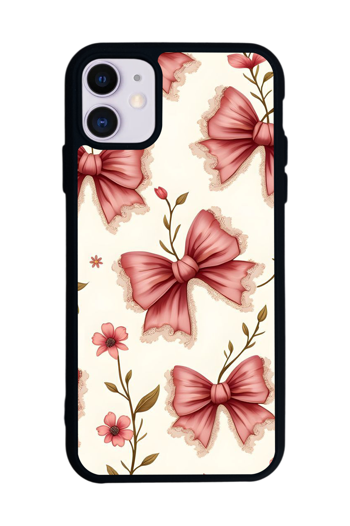 iPhone 11 Uyumlu Kurdele Tasarımlı Glossy Premium Kılıf