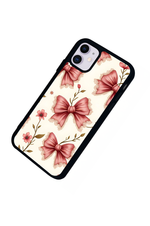iPhone 11 Uyumlu Kurdele Tasarımlı Glossy Premium Kılıf
