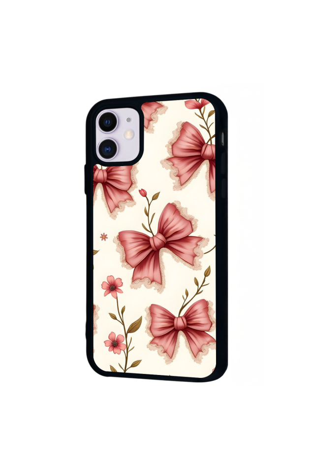 iPhone 11 Uyumlu Kurdele Tasarımlı Glossy Premium Kılıf