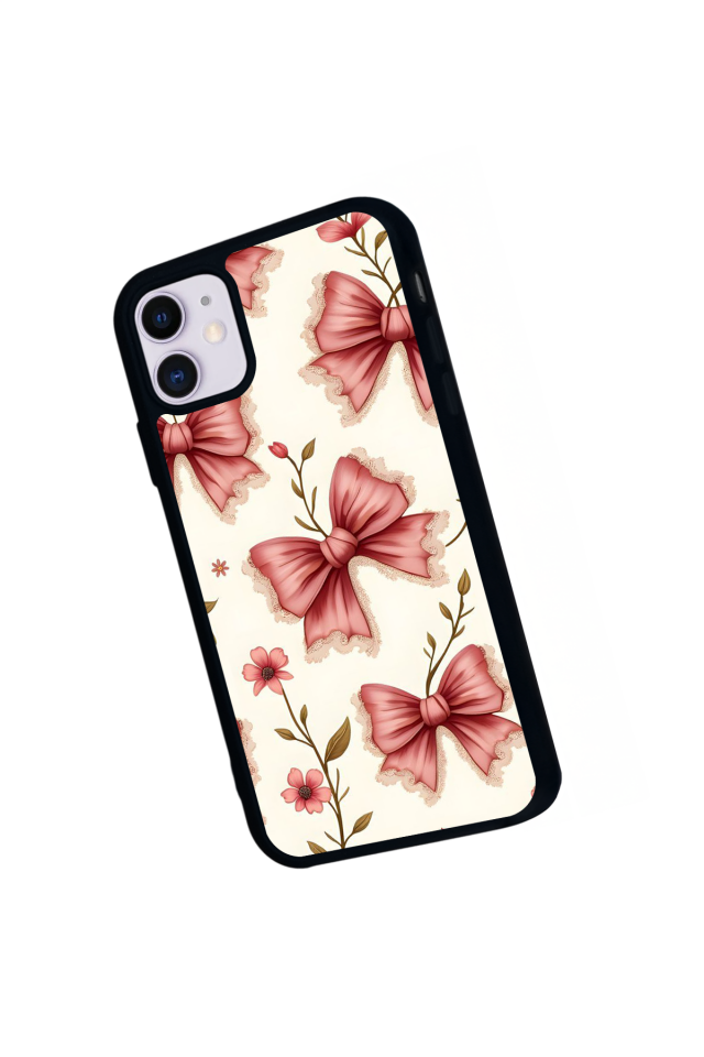 iPhone 11 Uyumlu Kurdele Tasarımlı Glossy Premium Kılıf