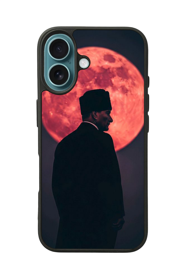 iPhone 16 Plus Uyumlu Mustafa Kemal Ataturk Tasarımlı Glossy Premium Kılıf