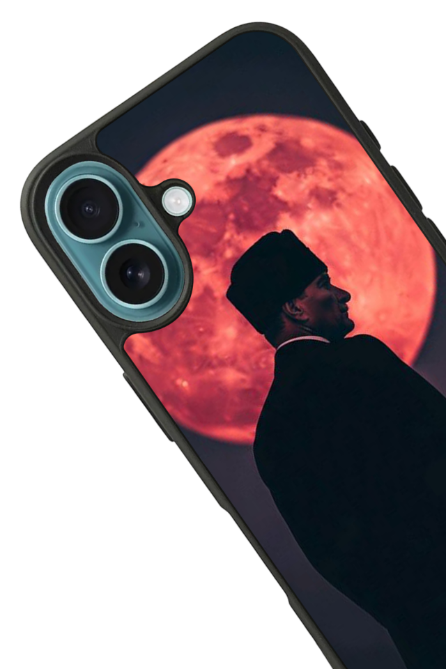 iPhone 16 Plus Uyumlu Mustafa Kemal Ataturk Tasarımlı Glossy Premium Kılıf