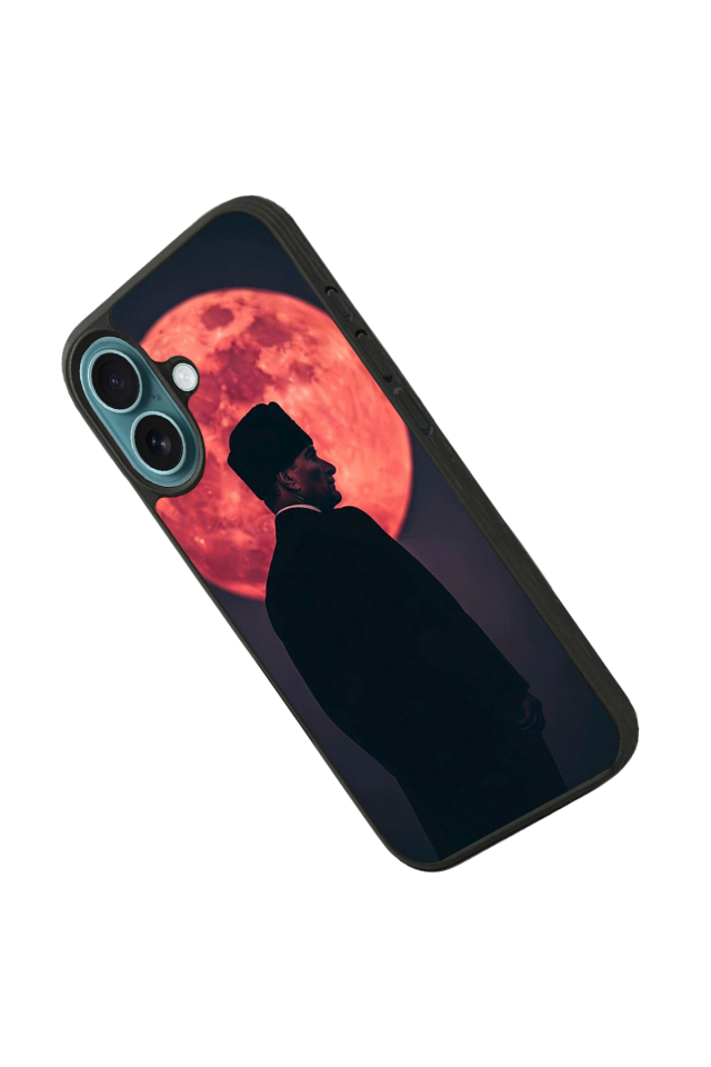 iPhone 16 Plus Uyumlu Mustafa Kemal Ataturk Tasarımlı Glossy Premium Kılıf