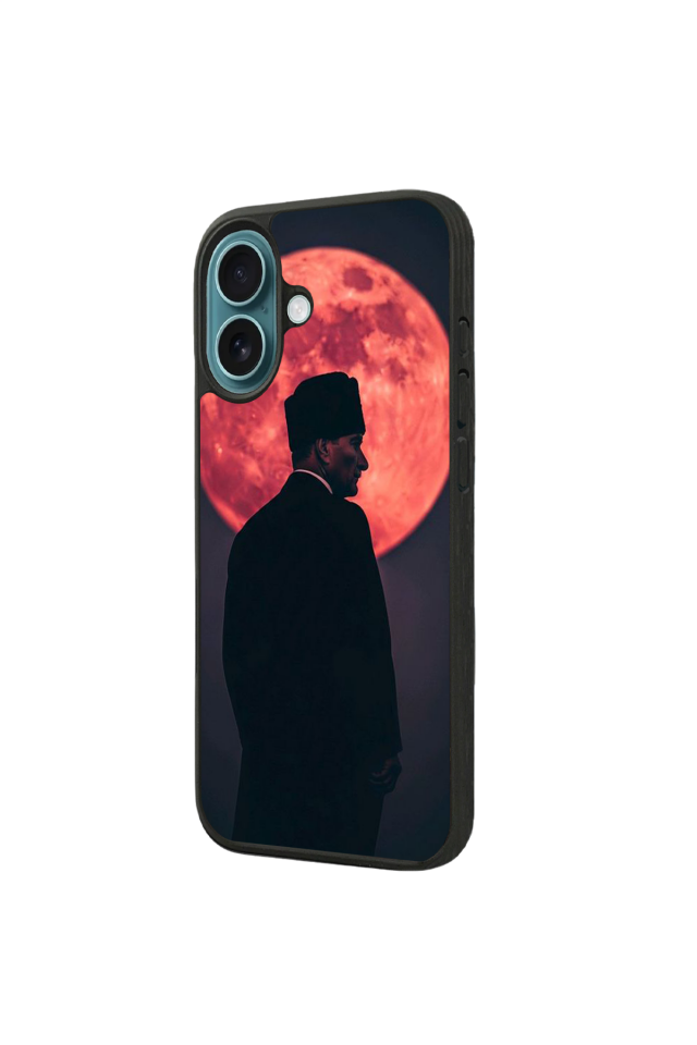 iPhone 16 Plus Uyumlu Mustafa Kemal Ataturk Tasarımlı Glossy Premium Kılıf