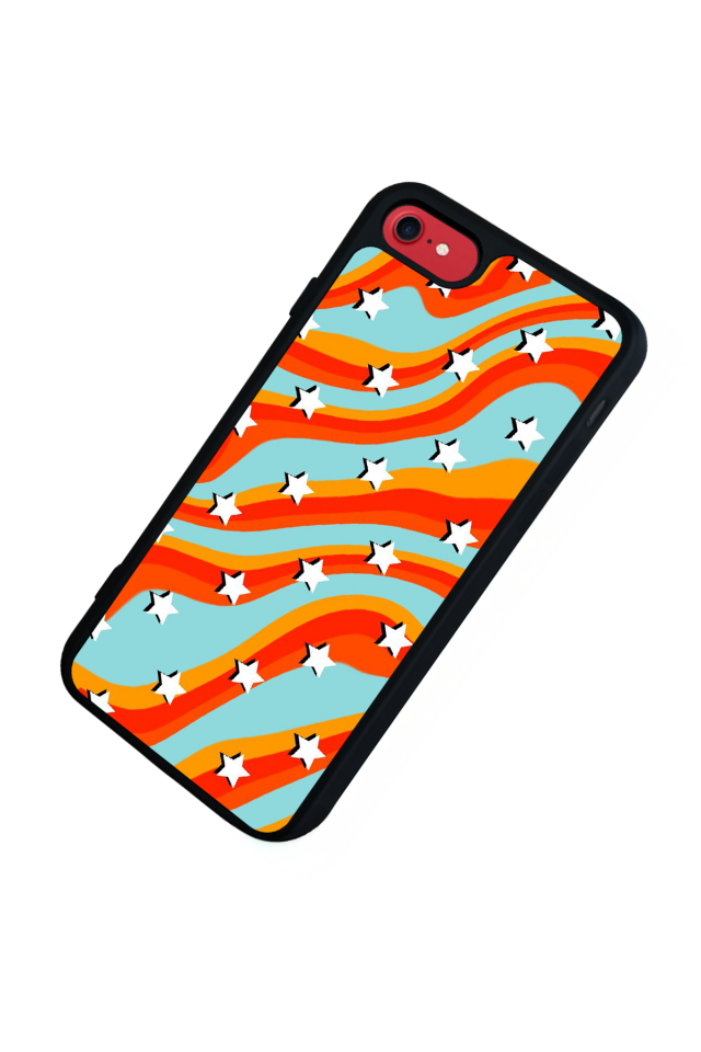 iPhone SE Uyumlu Retro Yildizlar Tasarımlı Glossy Premium Kılıf