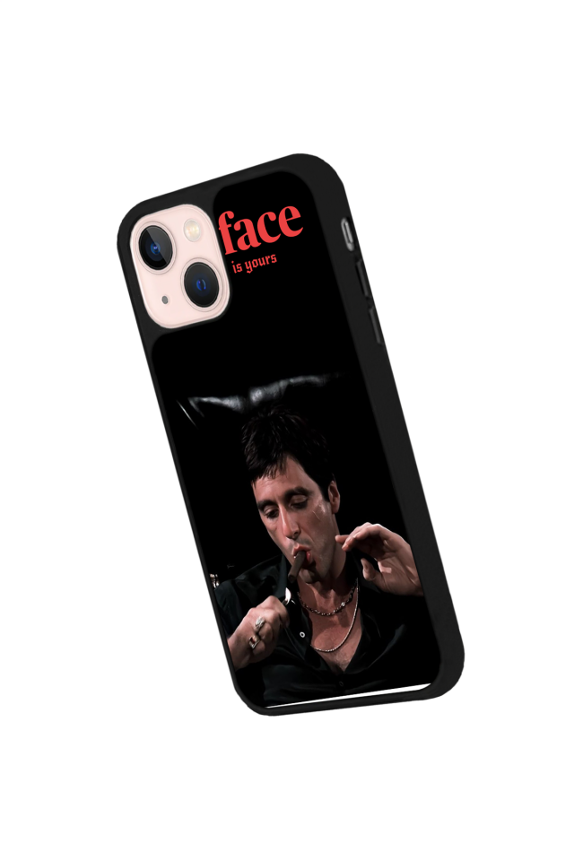 iPhone 14 Plus Uyumlu Scarface Tasarımlı Glossy Premium Kılıf