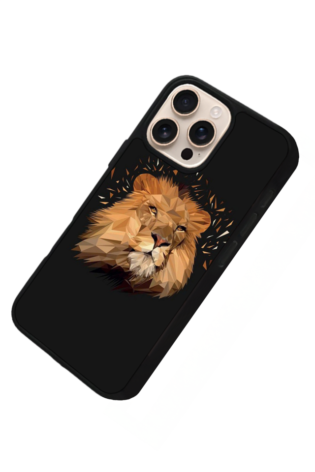 iPhone 15 Pro Max Uyumlu Aslan Tasarımlı Glossy Premium Kılıf