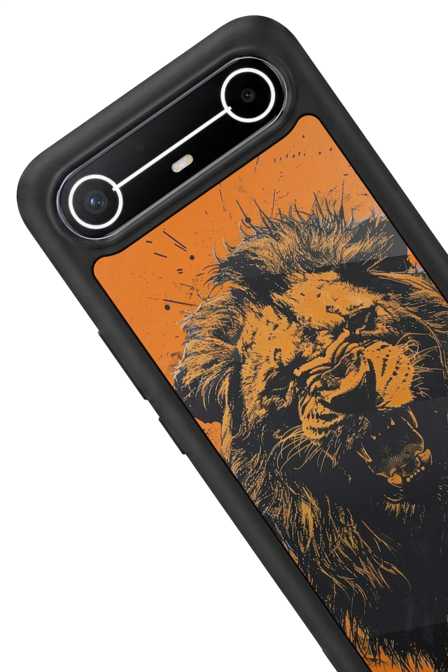 Tecno Spark Slim 5G Uyumlu Aslan Tasarımlı Glossy Premium Kılıf