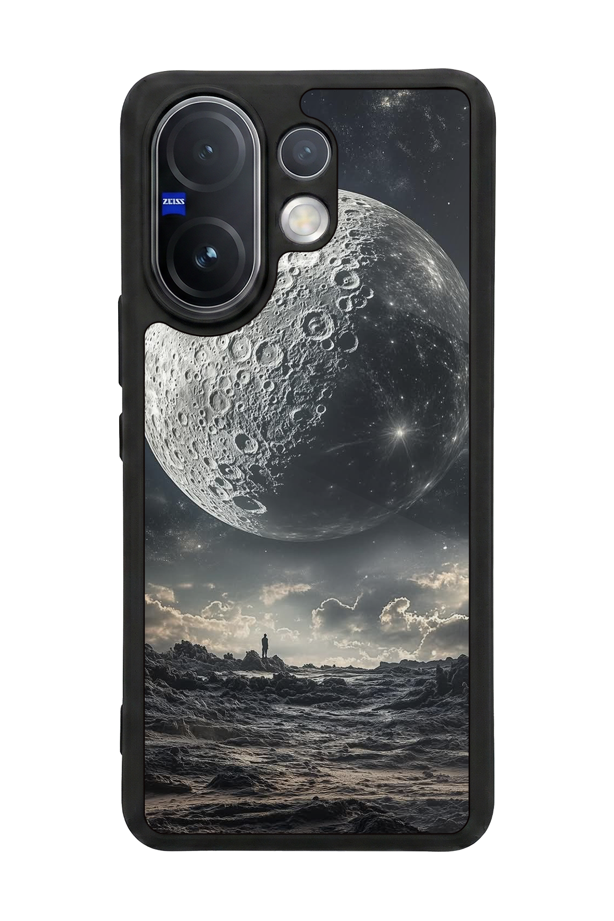 Vivo V60 Uyumlu Ay Tasarımlı Glossy Premium Kılıf