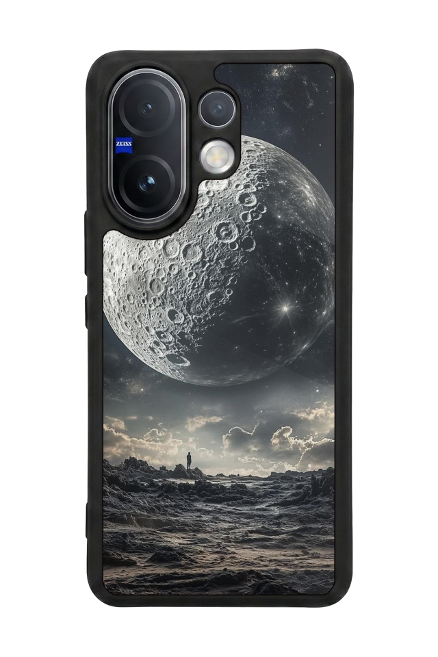 Vivo V60 Uyumlu Ay Tasarımlı Glossy Premium Kılıf