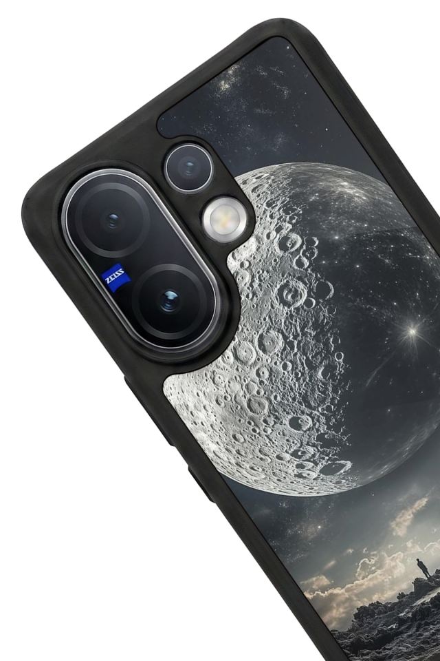 Vivo V60 Uyumlu Ay Tasarımlı Glossy Premium Kılıf