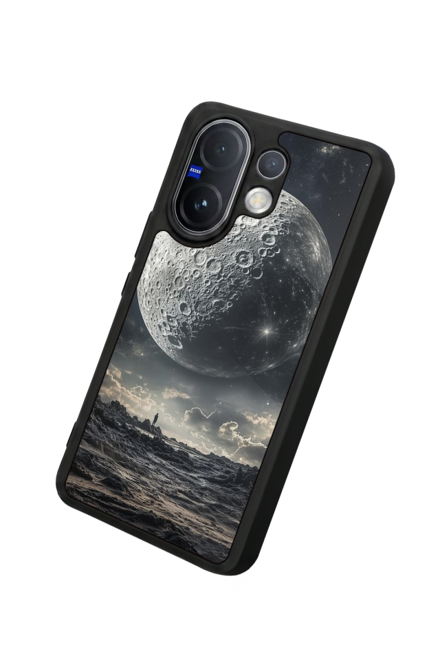 Vivo V60 Uyumlu Ay Tasarımlı Glossy Premium Kılıf