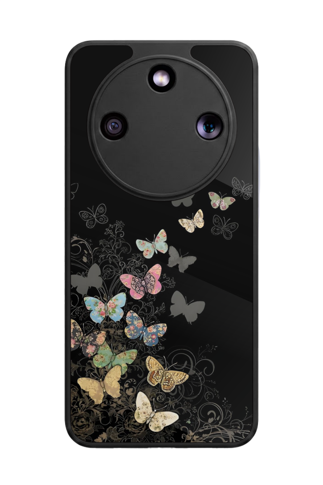 Honor Magic 8 Lite Uyumlu Kelebek Tasarımlı Glossy Premium Kılıf
