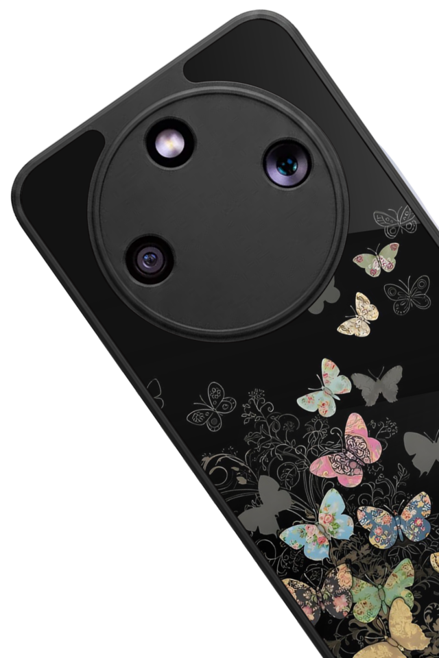 Honor Magic 8 Lite Uyumlu Kelebek Tasarımlı Glossy Premium Kılıf