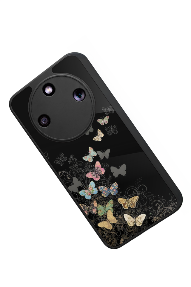 Honor Magic 8 Lite Uyumlu Kelebek Tasarımlı Glossy Premium Kılıf