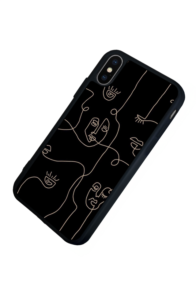 iPhone XS Max Uyumlu Line Art Tasarımlı Glossy Premium Kılıf