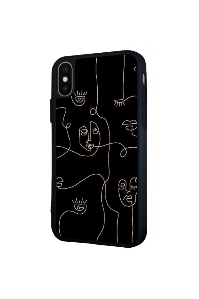 iPhone XS Max Uyumlu Line Art Tasarımlı Glossy Premium Kılıf