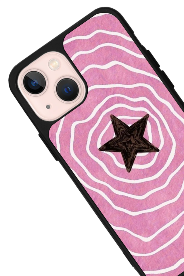 iPhone 15 Uyumlu Retro Yildizlar Tasarımlı Glossy Premium Kılıf