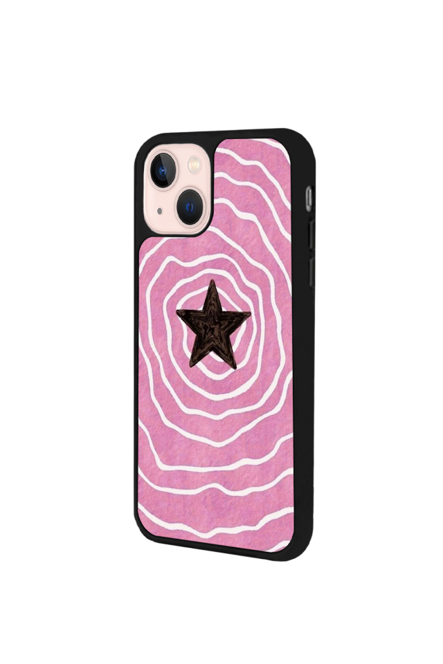 iPhone 15 Uyumlu Retro Yildizlar Tasarımlı Glossy Premium Kılıf