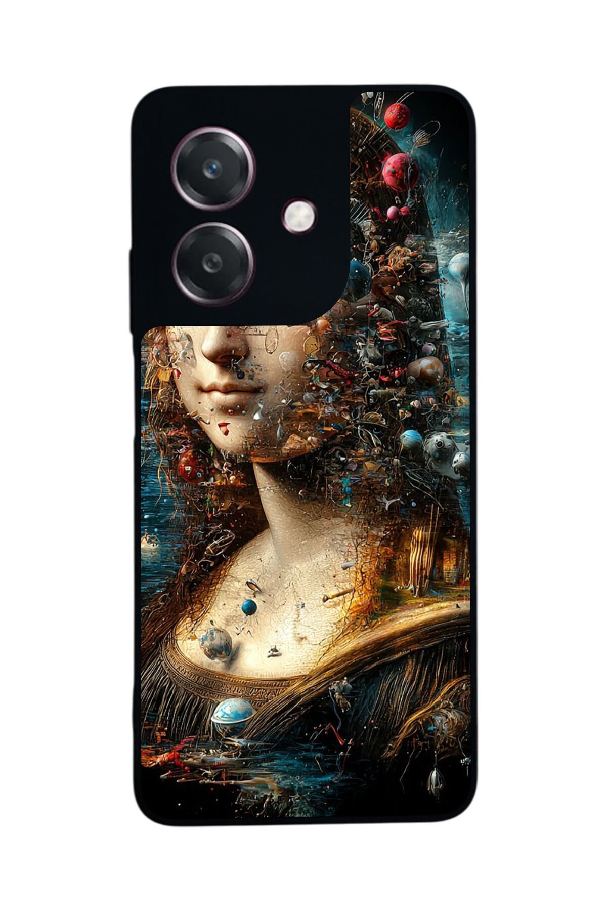 Oppo A3 5G Uyumlu Monalisa Tasarımlı Glossy Premium Kılıf