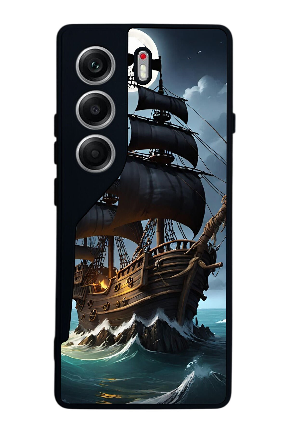 Tecno Camon 40 Uyumlu Pusula Tasarımlı Glossy Premium Kılıf