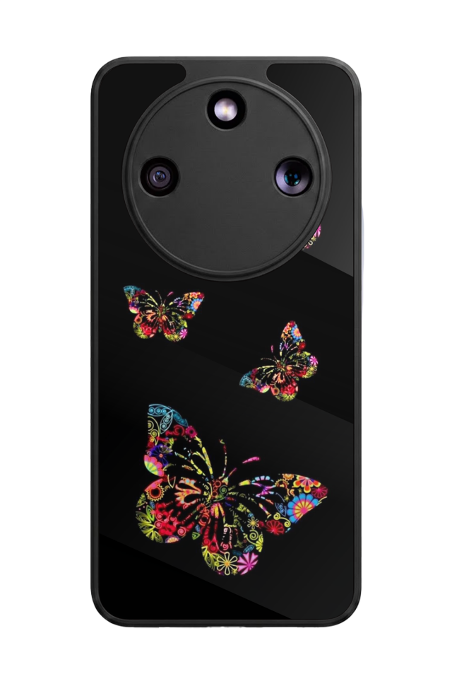 Honor Magic 8 Lite Uyumlu Kelebek Tasarımlı Glossy Premium Kılıf